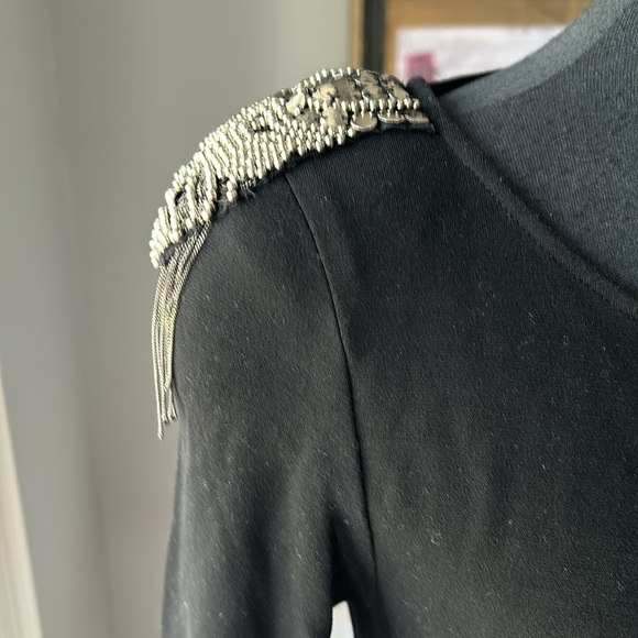 TEENFLO BLACK DRESS WITH EPAULET BEADING TRIM - Picture 7 of 15